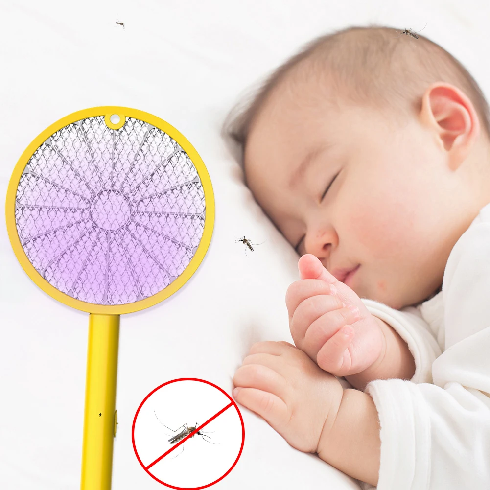 

Racket Portable Mosquitos Killer Pest Control 2 in 1 Household Electric Mosquito Swatter 3000V Racket Insects Killer Stun Useful
