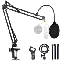 microphone stand for blue yeti and blue snowball with mic pop filter and heavy duty boom scissor arm stands for bm 800 mic