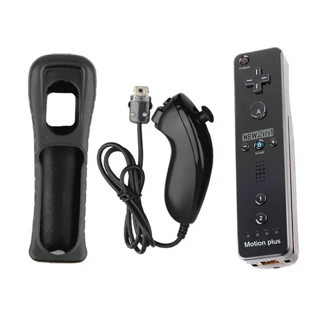 

2 In 1 For Wii Wireless Controle Built In Motion Plus Remote Controller + Nunchuck For Nintendo Wii Bluetooth Gamepad Joystick