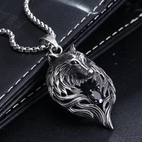 316l stainless steel witcher wolf charms pendant necklace original animal jewelry biker jewelry xmas gifts