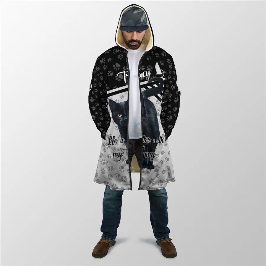 Плащ с капюшоном и 3D-принтом для мужчин женщин | Мужская одежда