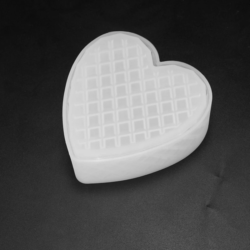 

2Pcs Diy Crystal Epoxy Mold Storage Box Mold Heart-Shaped Cut Surface Jewelry Gift Box Silicone Mold