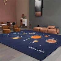 cartoon pattern rug robot rocket gorgeous space universe planet childrens room carpet baby bedroom bedside carpet floor mat