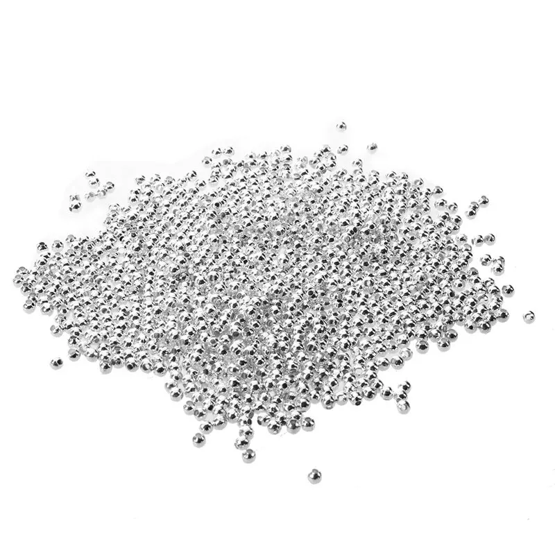 

1000 pcs Silver Plated Smooth Round Spacers Beads 3mm