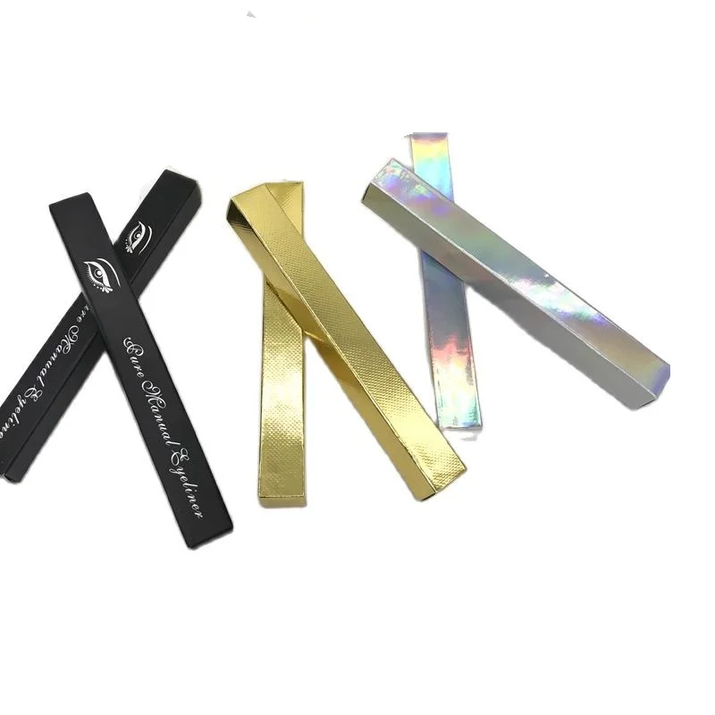 100 шт./лот пустая упаковочная коробка для подводки глаз золотистая/Серебристая