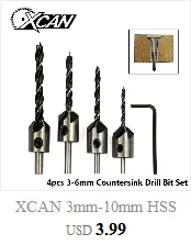 XCAN, 3 шт., 3-12 мм, 4-12 мм, 4-20 мм, HSS, прямые пазы, шаг, набор сверл, титановое покрытие, дерево, металл, дырокол, набор сверл