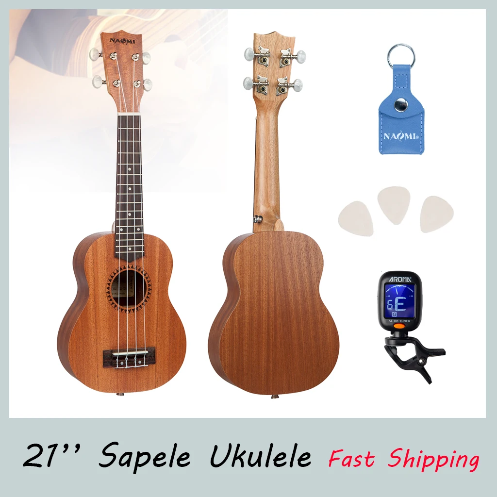 

Sapele 21 inch Mahogany Soprano Ukulele Guitar Sapele Rosewood 4 Strings Hawaiian Guitar Musical Instruments Christmas Gifts