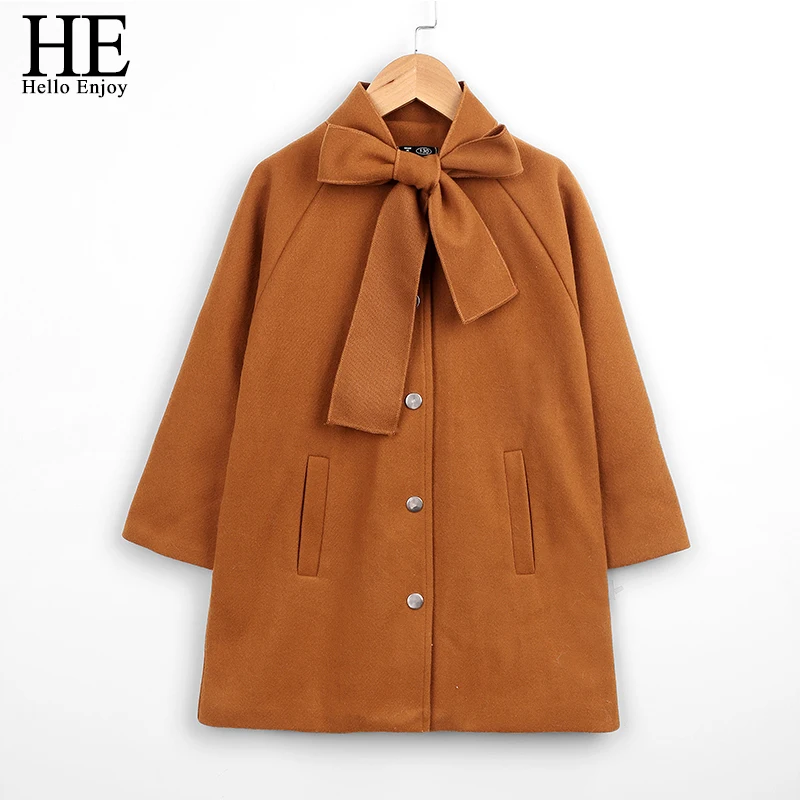 

HE Hello Enjoy New Winter Autumn Baby Girls Coat Warm Wool Bowknot Trench Coat Overcoat Girls Kids Long Sleeve Outwear Jacket