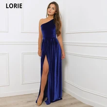 LORIE Cheap Royal Blue Velvet Evening Dresses One Shoulder Formal Party Gown Long Maxi Dress Plus Size Special Occasion Gowns (1)