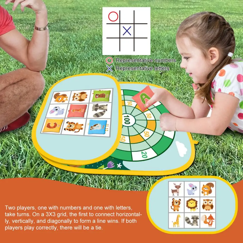 

Universal 1Set Funny Three-in-one Game Set Fabric Safe Dart Game Eye-catching for Kids