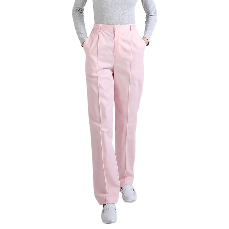 Pink Женские медицинские униформы, брюки для медсестер, рабочая одежда для больниц, униформа медсестры, брюки с эластичной резинкой на талии, брюки для кормления - Цвет: Pink