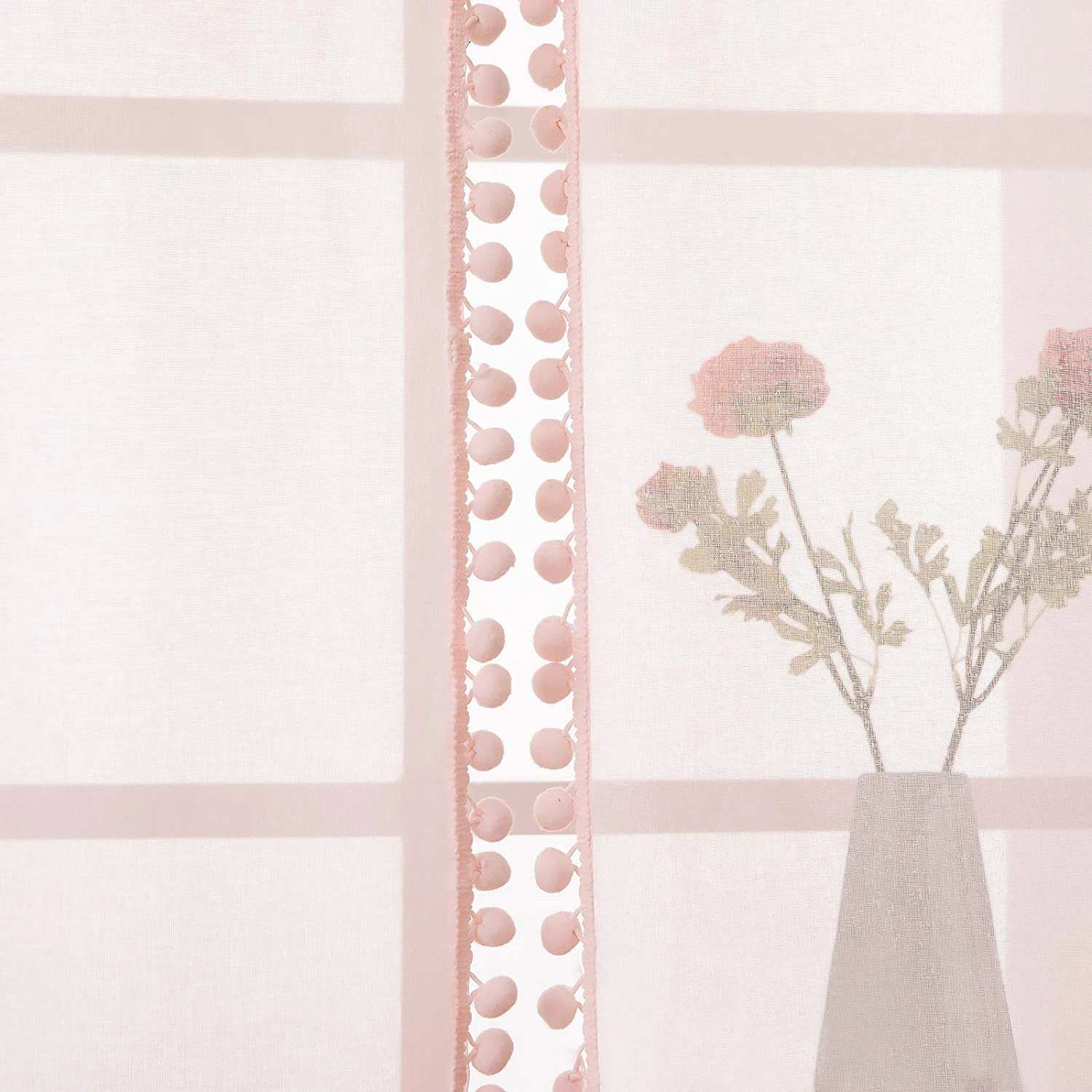 Современные занавески на окна из тюля с помпоном украшение для виллы светильник