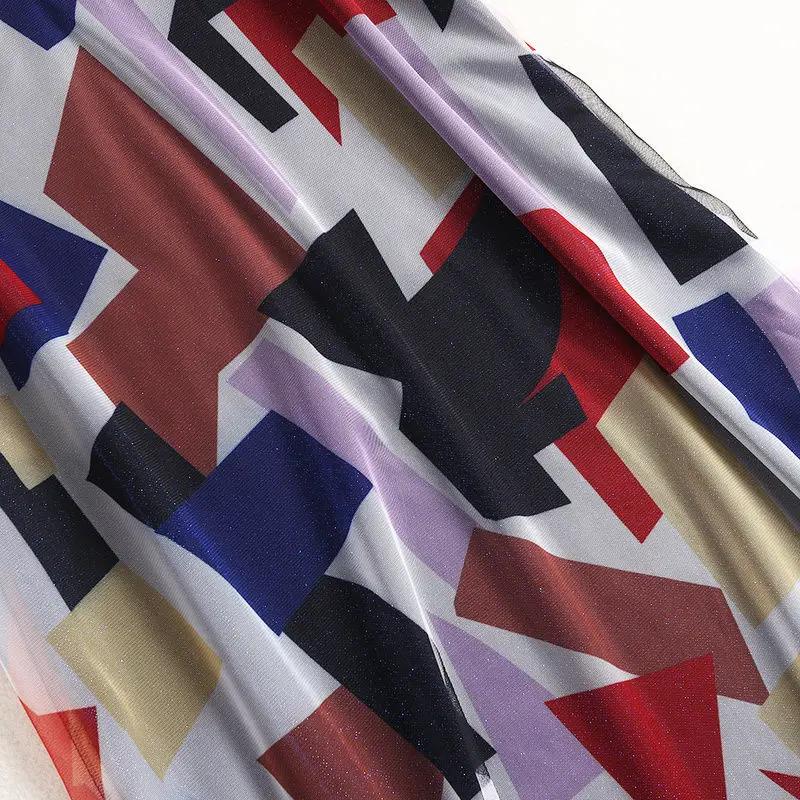 

Skirt Set Elegant Women Two Piece Dress Retro V-neck Suspender Skirt And Bright Silk T-shirt Top 2021 Women's Wear Matching Set