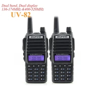 2pcs baofeng uv 82 walkie talkie dual band dual ptt vhf uhf two way radio tri power uv 82 cb radio portable uv82 transceiver