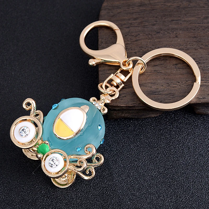 Lovely Cinderella Pumpkin Carriage Car Creative Crystal Keyring Charm Pendant Purse Bag Keychain Key Chain Ring | Украшения и