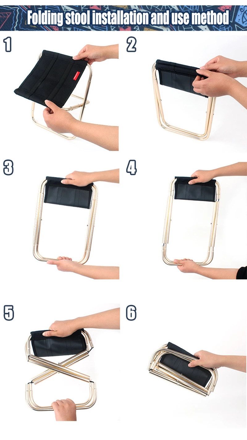 Легкий стул для рыбалки на открытом воздухе портативный складной пикника