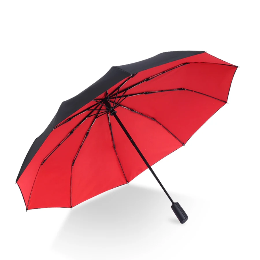 Анти УФ Черный Зонт от дождя для женщин Floding Автоматический ветрозащитный Топ