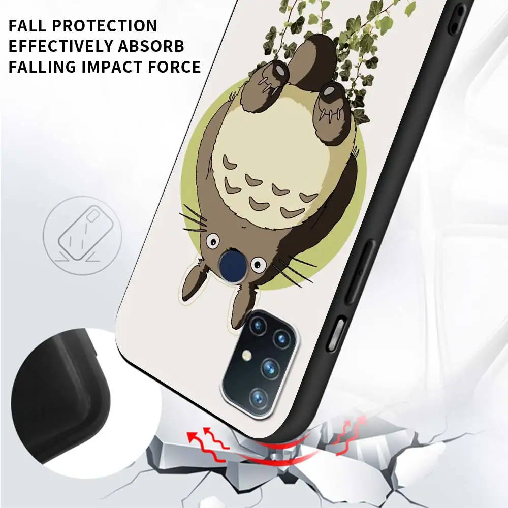 

Totoro Anime Cute Case For OnePlus 8 8T 7T 7 Pro Nord N100 N10 5G for Google Pixel 4 4XL 5 Black Shell Phone Capas Bags