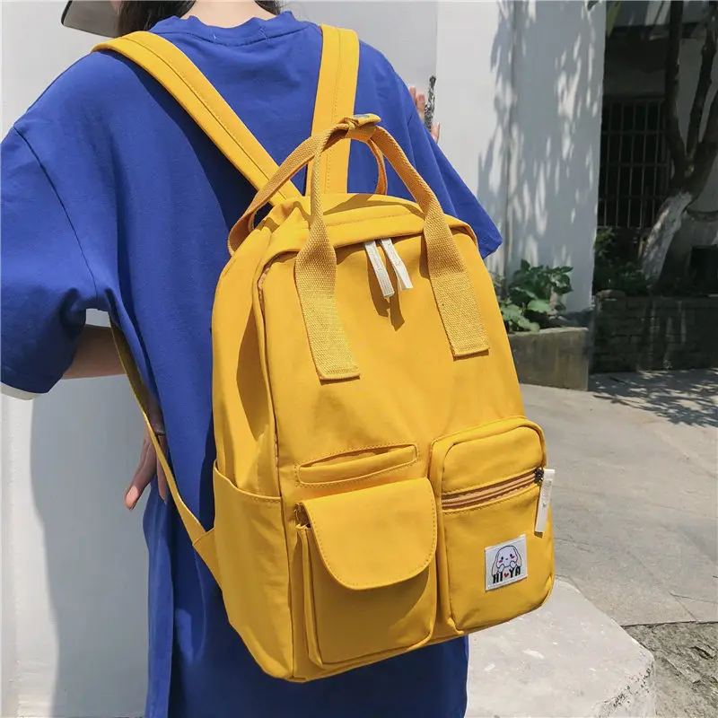 Холщовая желтая Повседневная сумка через плечо унисекс в консервативном стиле