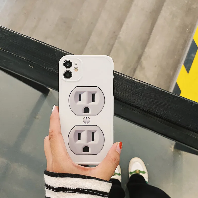 

Retro simulation socket japanese Phone Case for apple iPhone 12 11 Pro Max Xr Xs Max 7 8 Plus 12 mini 7Plus case Cute soft cover