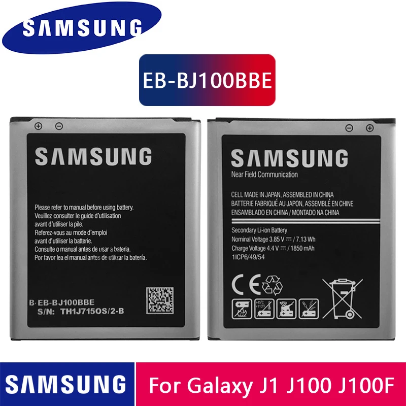 

Оригинальный аккумулятор Samsung EB-BJ100BBE 1850 мАч для Samsung Galaxy J1 j100 J100F/D J100FN J100H J100M с NFC, сменная батарея