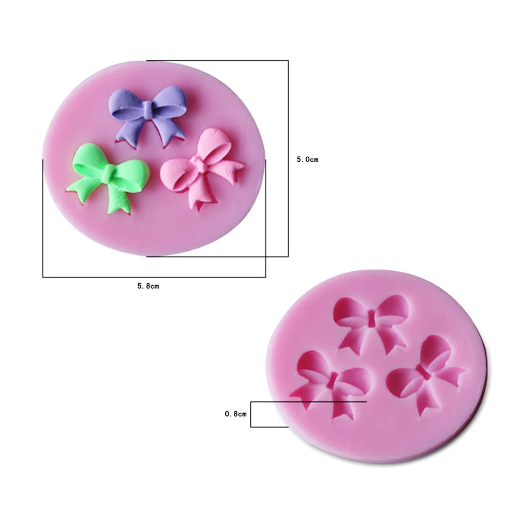 

1pc Cute Bowknot Shape Silicone Mould Cake Fondant Decorating Tool Silicone Mold Bakeware Set Sugar Candy Soap Mold
