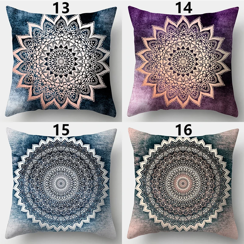 Наволочка WZH с мандалой калейдоскоп и Снежинка 45x45 см декоративная наволочка из