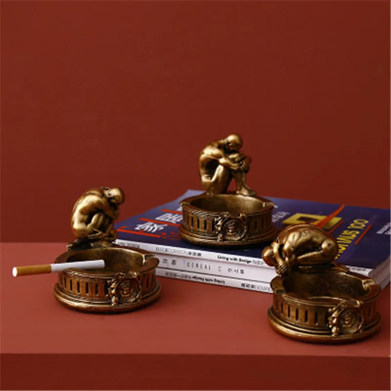Ретро креативная фигурка Мужская пепельница подставка для табака и сигарет из