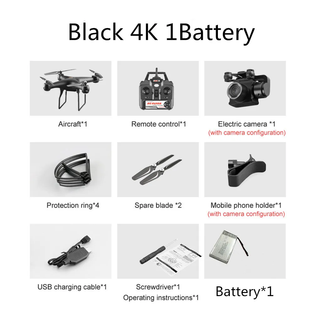black 4K 1B RC Квадрокоптер S32T Дрон 4K HD ESC широкоугольная камера Wi-Fi FPV высота холдинг селфи дроны Профессиональный 25 мин Время полета - Цвет: black 4K 1B