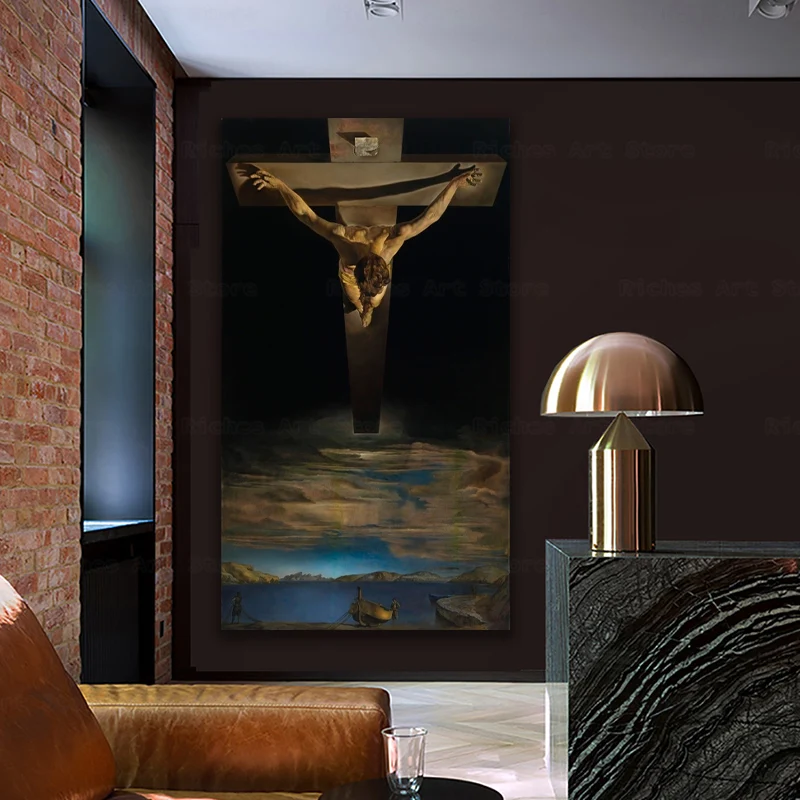 

Salvador Dali The Christ Giclee Oil Paintings on The Wall Posters and Print Wall Hanging Pictures for Home Living Room Decor