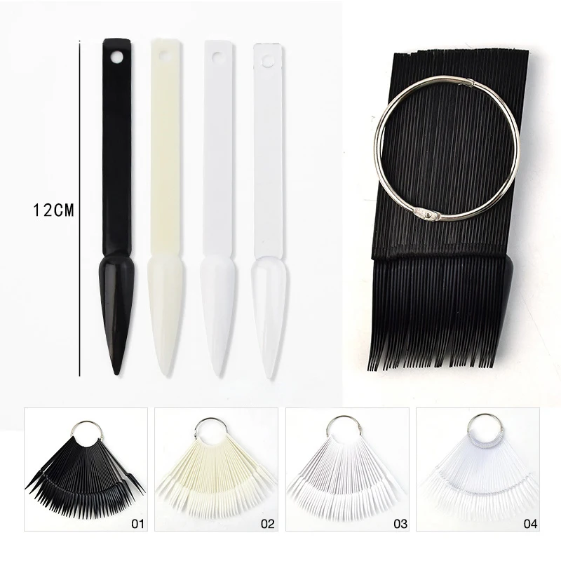 40 шт. накладные ногти цветные карты поддельные прозрачный белый натуральный