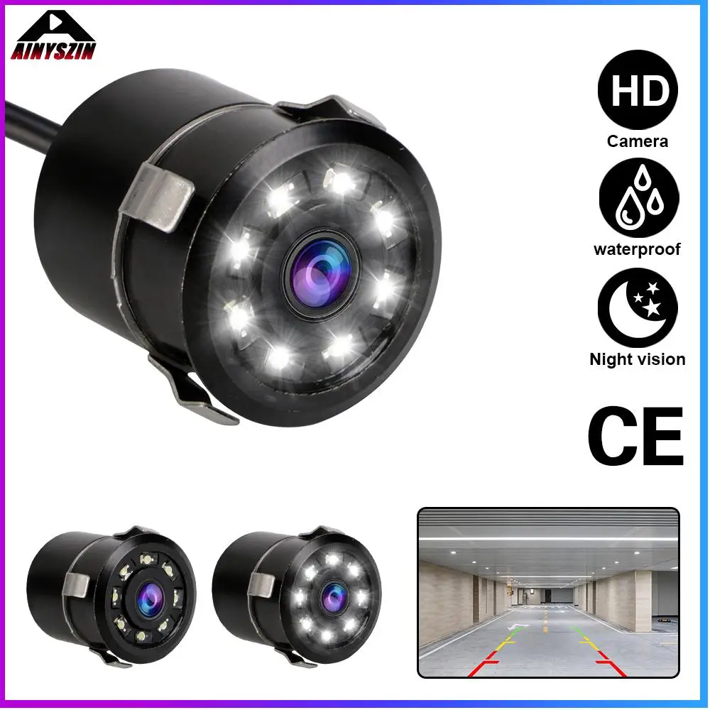 

170° Car Rear View Camera HD CCD Waterproof Wide Angle Backup Camera 8 LED Reversing For Car Parking Monitoring