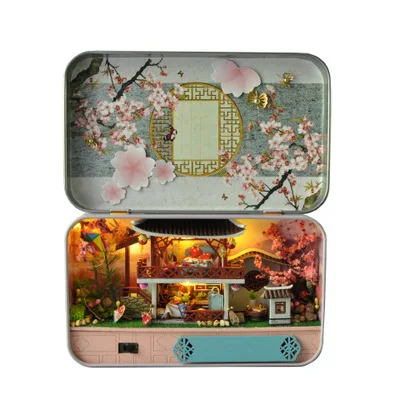 TH5 Рождественские подарки Diy коробка Кукольный дом игрушки для детей мебель миниатюрный деревянный Miniaturas кукольный домик подарки на день рождения S903 - Цвет: TH5