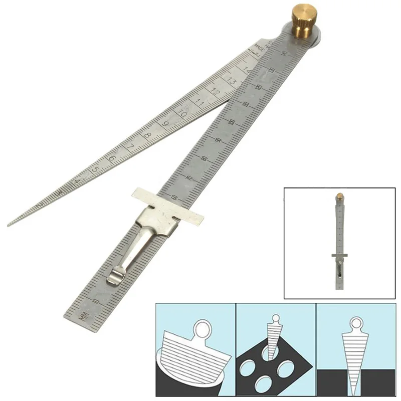 

16x1.2 см/6,29x0,47 inch датчик линейка для замера глубины конус из нержавеющей стали щупа