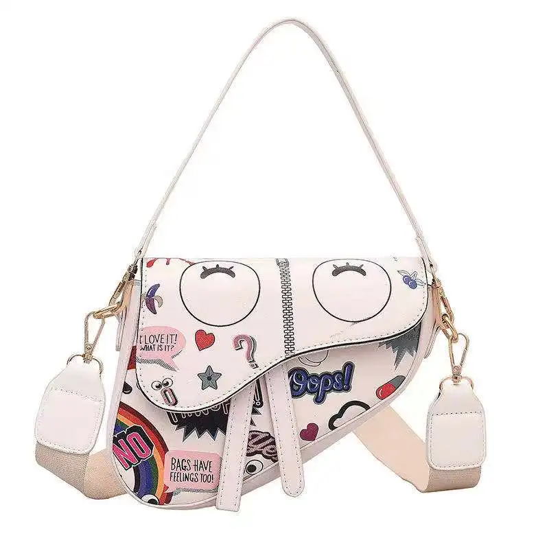 

2021 new luxury top quality gold wire embroidery saddle bag fashion shoulder bag women's brand handbag purses and handbags