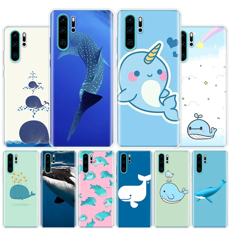 Ocean Whale Shark Swimming Phone Case For Huawei Honor 10 Lite 9 20 Y5 Y6 Y7 Y9S P Smart Z 8S 8X 9X 8A Pro 7X 7A 10i Cover Coque