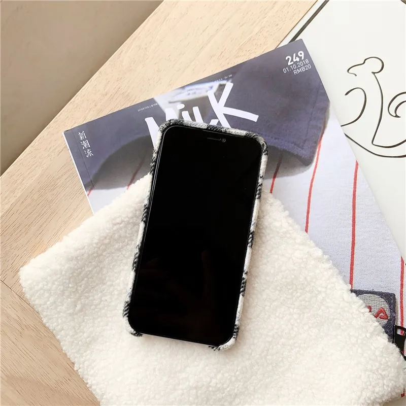 

Fashion Plush Plaid 3d Diamond Bowknot Girl Soft Case For Iphone 11 12 Pro Max Mini 7 8 Plus Xr X Xs Max Se 2 Phone Cover Fundas