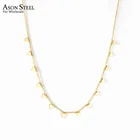 Ожерелье-цепочка ASONSTEEL из нержавеющей стали 316L с кулоном в виде квадрата, треугольника, звезды, сердца и удлинителем 5 см для женщин, ювелирные изделия