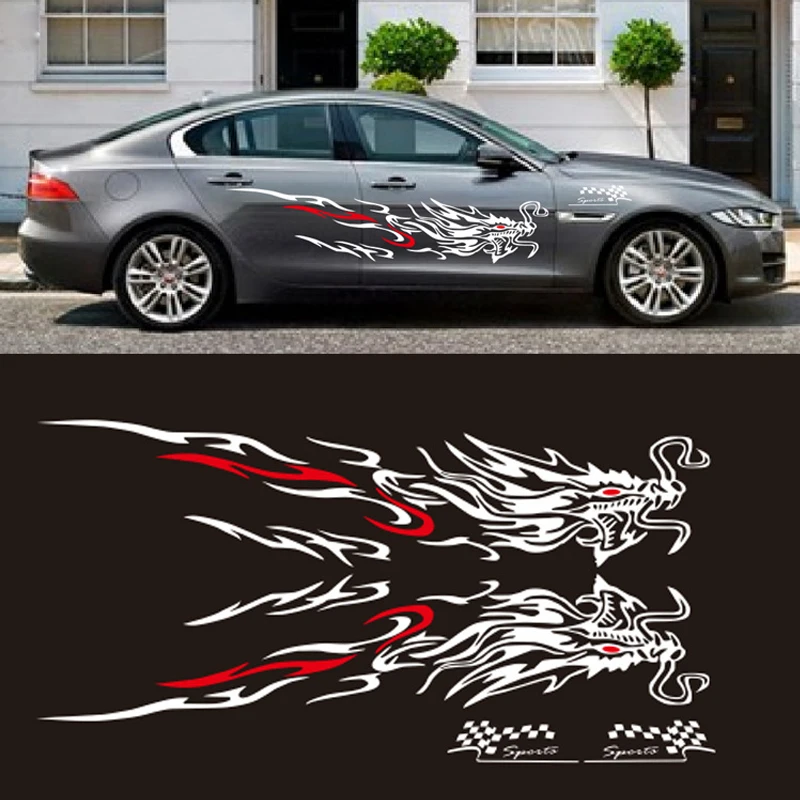 Автомобильный Стайлинг Дракон пламя наклейки в форме пламени Авто кузова