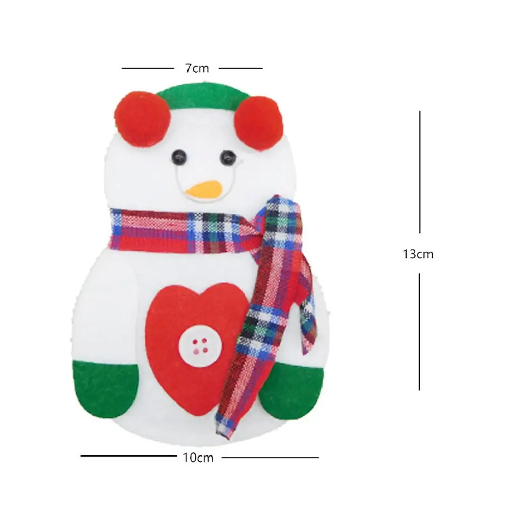 HiMISS Санта Рождественские столовые приборы держатель сумка снеговик лося вилка