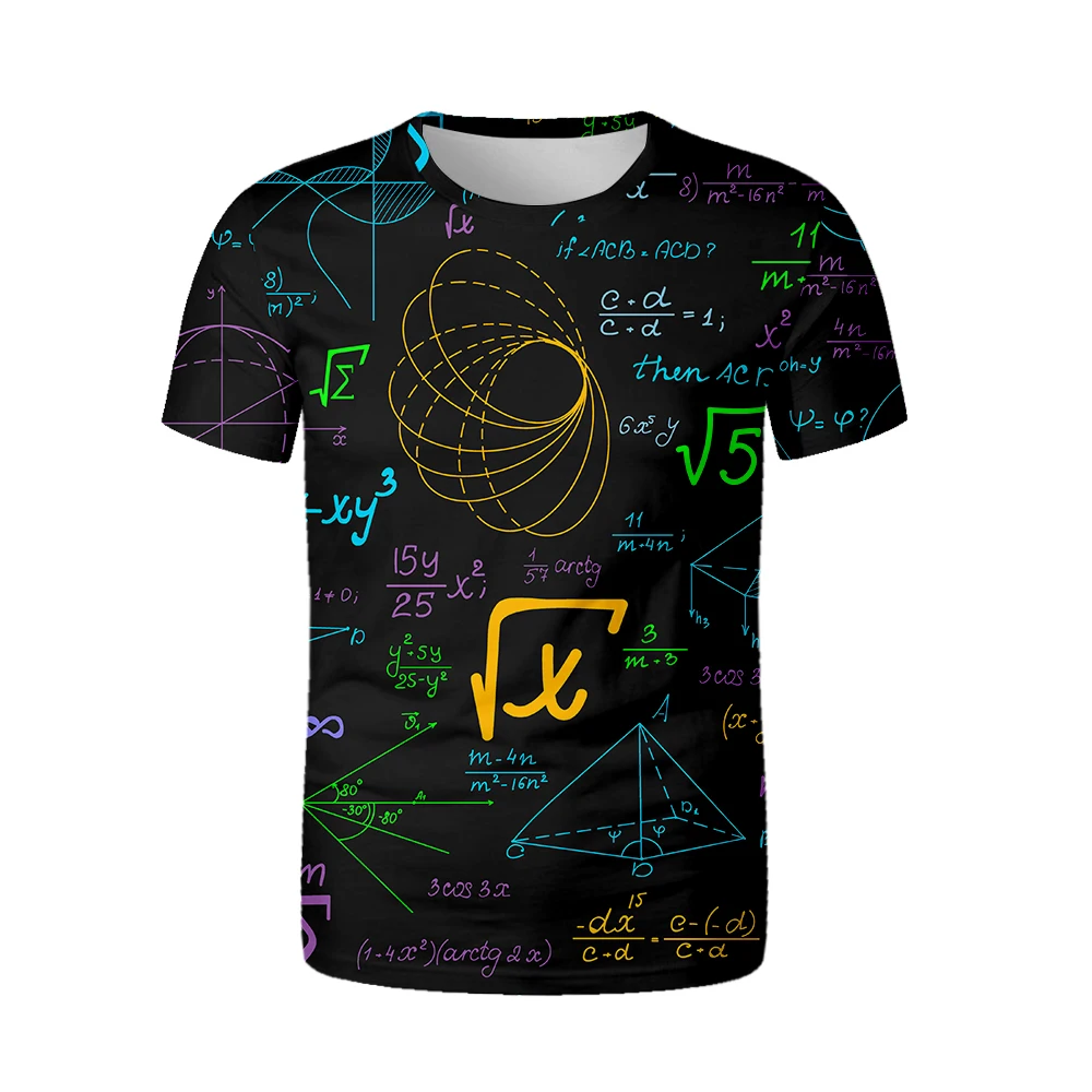 Забавная математическая футболка Phys с химической формулой летняя уличная 3D