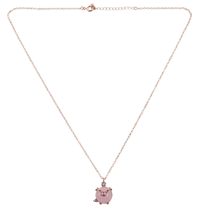 

Powder Pig Necklace Pendant Female Girl Cute Gift Gift Straight Ornament