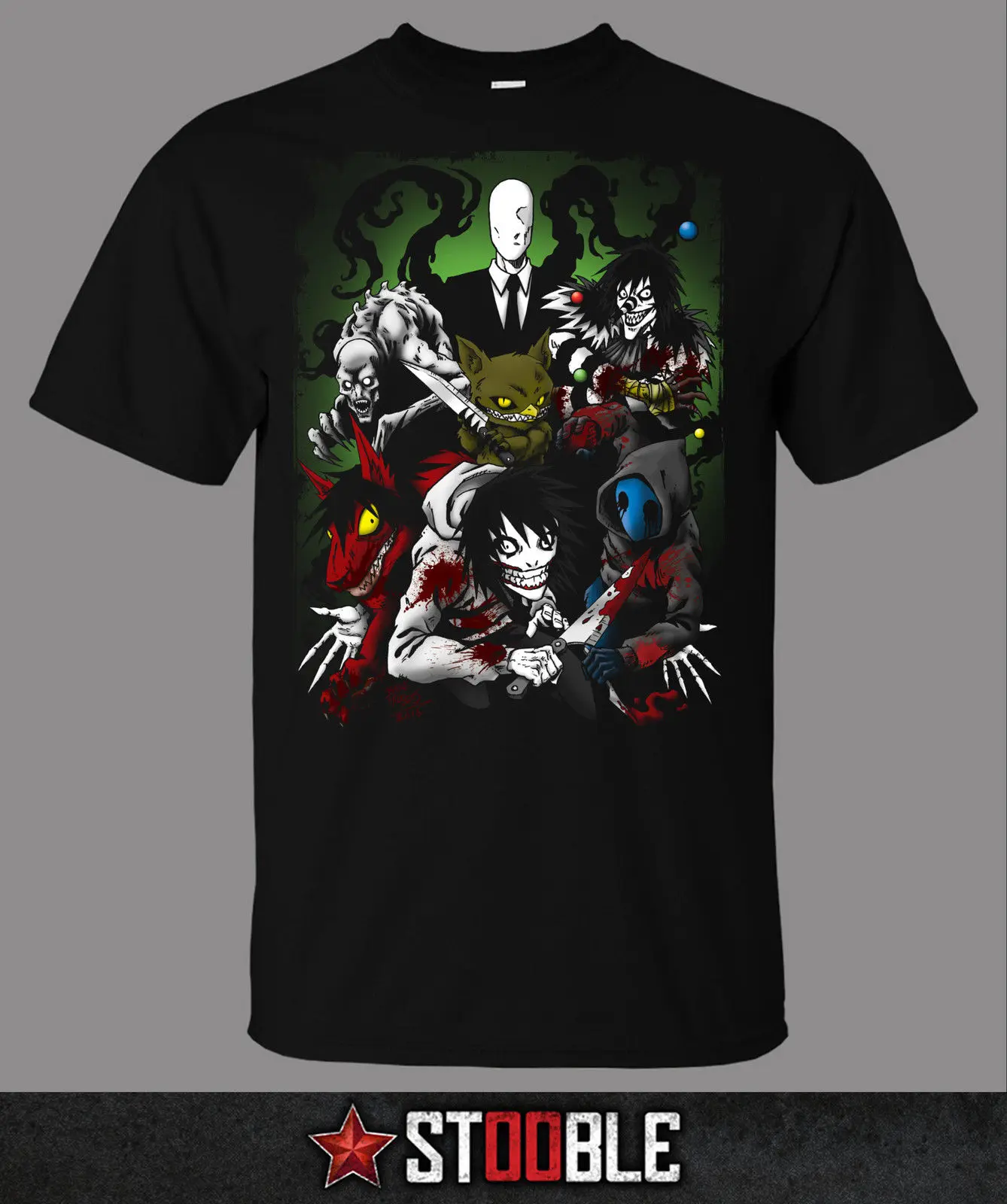 Семейные футболки Creepypasta прямые от Stockist модные стильные мужские 100% хлопок