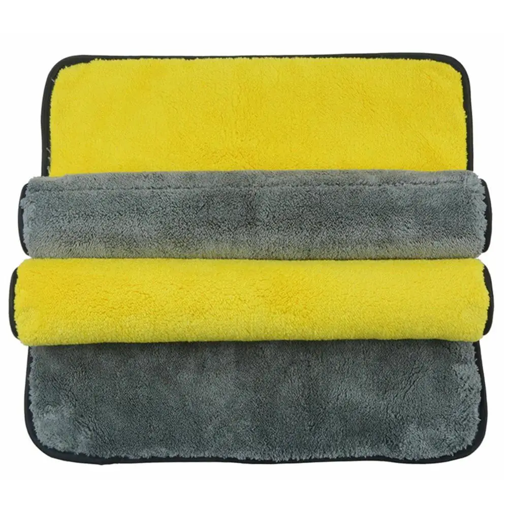 1pc 45*38cm Car Washing Thickening Water Absorbing Double-sided Velvet Washing Towel Car Care Anti Scratch Car Cleaning Cloth