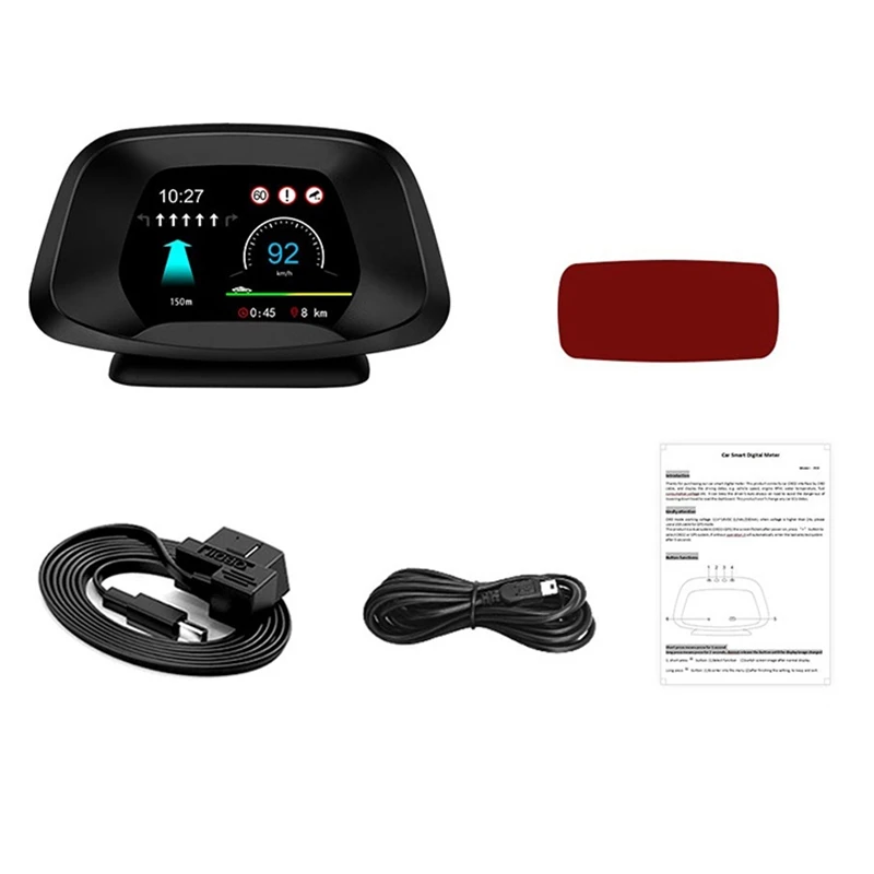 

OBD2 + GPS + навигация умная версия Спидометр автомобильный турбо давление потребление масла OBD бортовой компьютер HUD Дисплей
