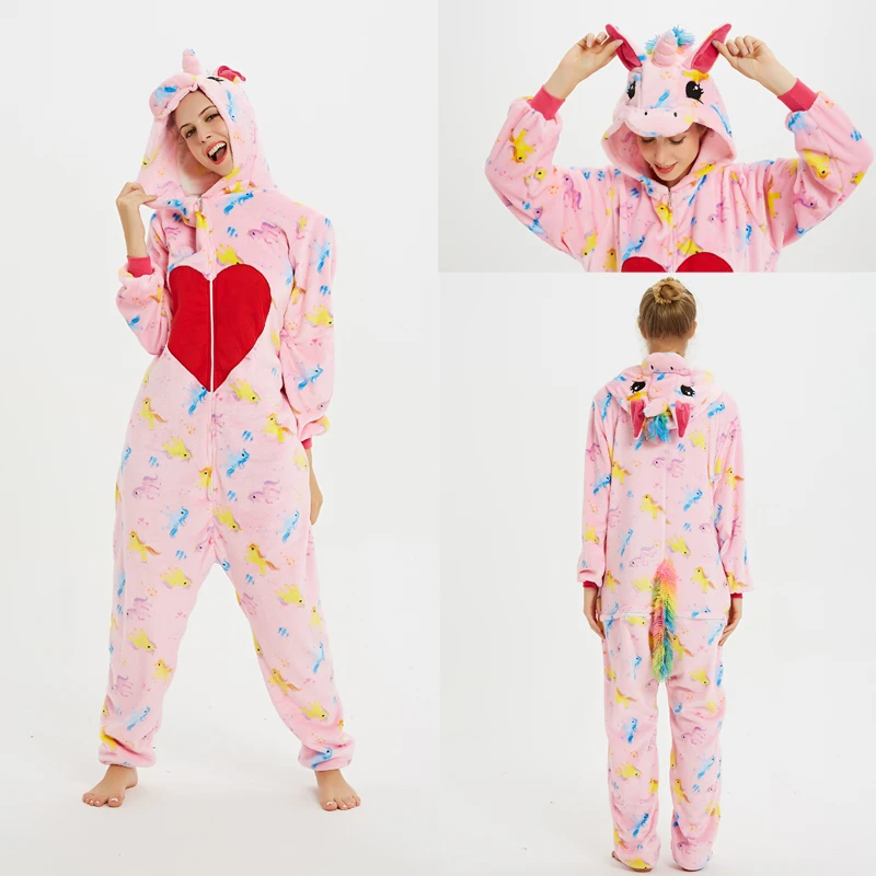 Осень зима 2020 фланелевый комбинезон с капюшоном для взрослых женщин и мужчин