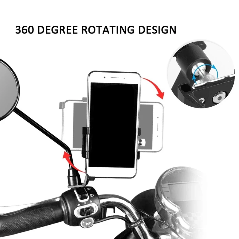 

Bike Cellphone Holder 360 Degree Rotatable Handlebar Bike Aluminium Alloy Motorcycle Phone Mount