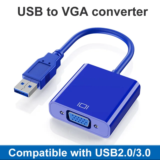 Адаптер USB-VGA, Конвертер 1080P, Внешняя Видеокарта.