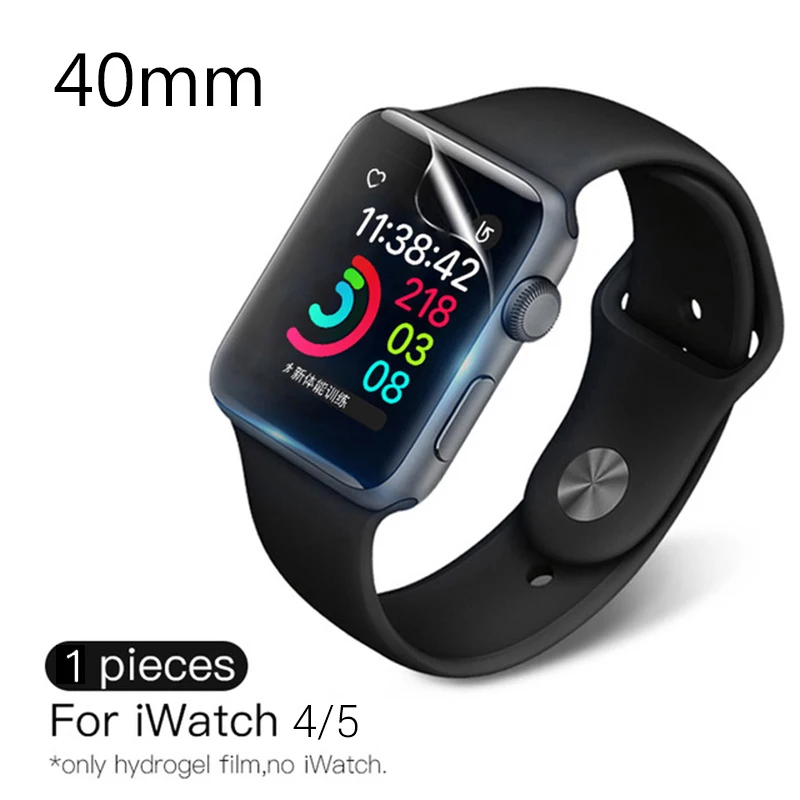 PZOZ для apple watch 4 5 защитный чехол для экрана 40 мм 44 мм мягкая Гидрогелевая пленка 3D полное покрытие для apple watch 1 2 3 часы 38 мм 42 мм - Цвет: 40 mm