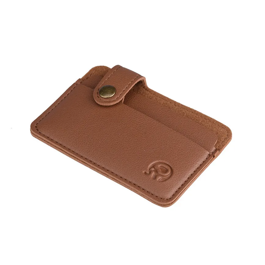 Кожаный кошелек винтажный тонкий с зажимом для денег визитница Роскошный feuille